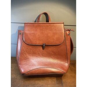 Wink Kangaroo Fashion Shoulder Bag Rucksack Leather Women Backpack Cognac